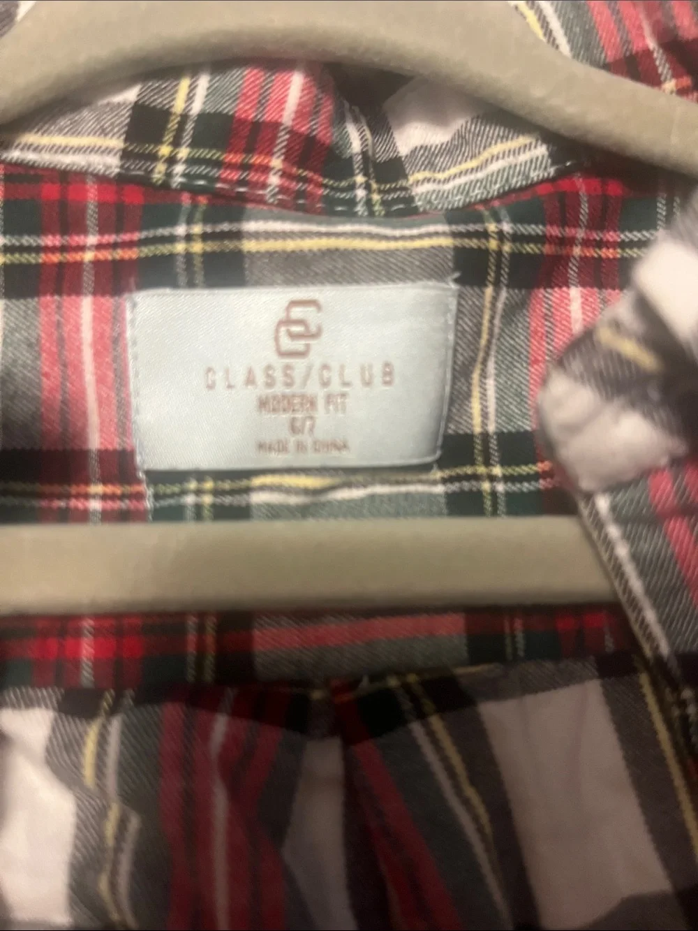Class Club Red White and Black Plaid Button-Down Shirt